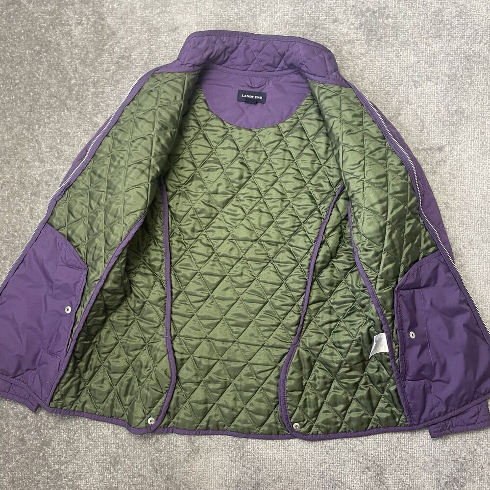 Lands End Jacket Womens XS 2-4 Purple Quilted Lightweight Casual Cozy Full Zip - Picture 3 of 8
